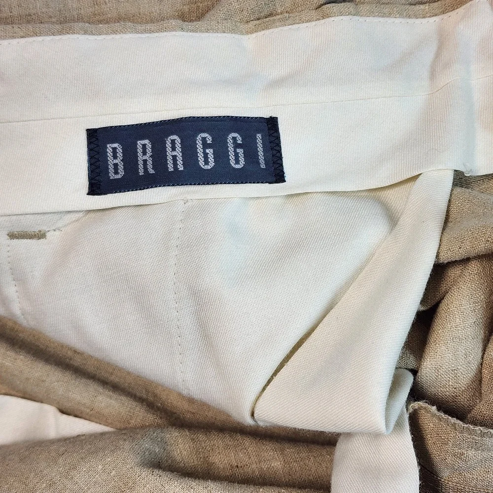 Braggi Linen‎ Cotton Pleated Trousers Minimalist Workwear Size 40